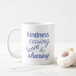 Kärlek Kindness Caring Blue Inspirational Kaffemugg