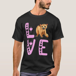 Kärlek Kinkajou Heart Kinkajou Älskare Prehensile T Shirt