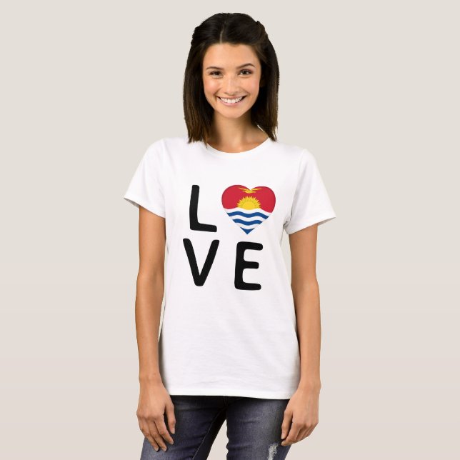 Kärlek - Kiribati Flagga T Shirt (Hel framsida)
