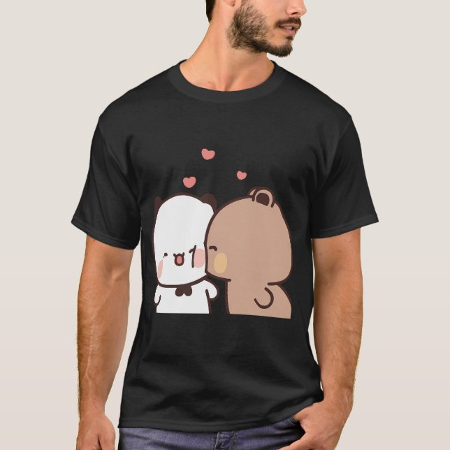 Kärlek Kiss från Dudu Bear till Bubu Pandaâ  nato T Shirt (Framsida)