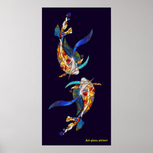 Kärlek Kissing Koi-fisk Bröllop Poster lodrät