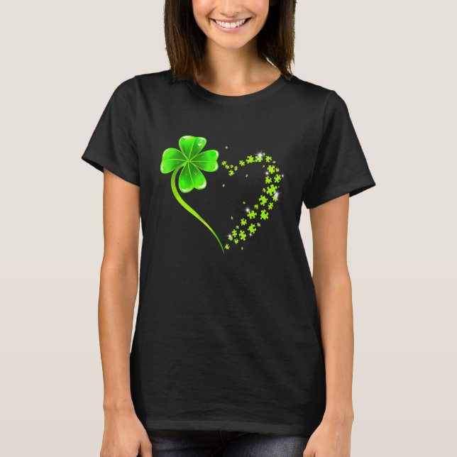 Kärlek klöver-schamprockhjärtan - charm irish St p T Shirt (Framsida)