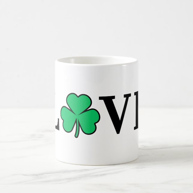 KÄRLEK Klöver Shamrock Ireland Elegant Minimal Kaffemugg (Center)