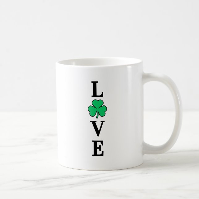 KÄRLEK Klöver Shamrock Ireland Elegant Minimal Kaffemugg (Höger)