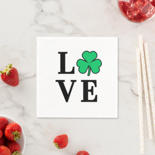 KÄRLEK Klöver Shamrock Ireland St Patrick Party Pappersservett