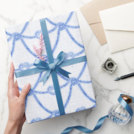 Kärlek Knots Blue Rope Wrapping Papper Presentpapper