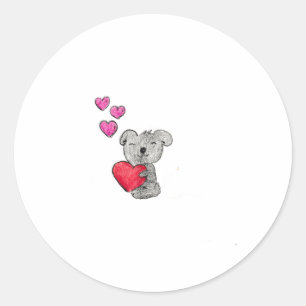 Kärlek Koala Bear Runt Klistermärke