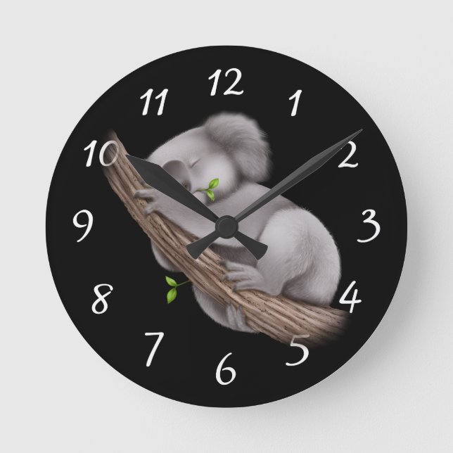 Kärlek Koala Bears Rund Klocka (Framsida)