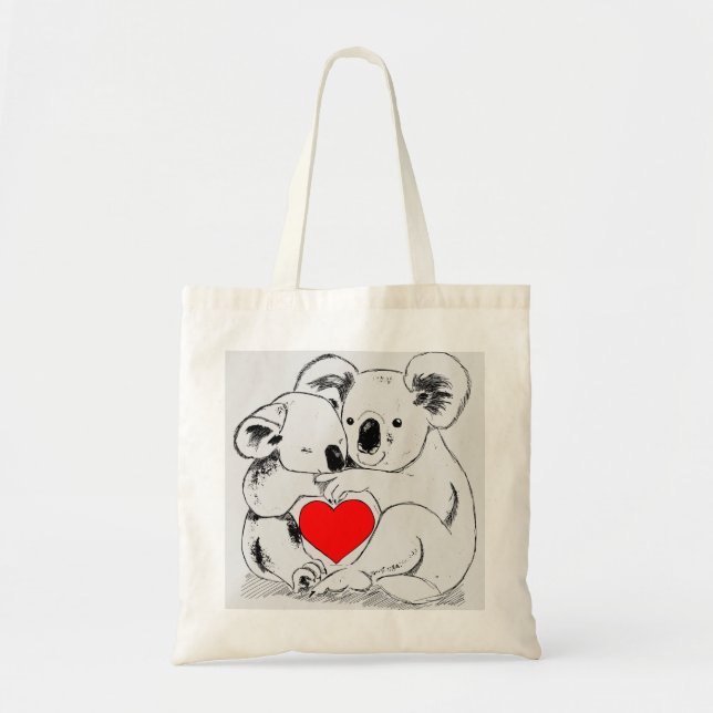 Kärlek Koala Bears Tygkasse (Framsidan)