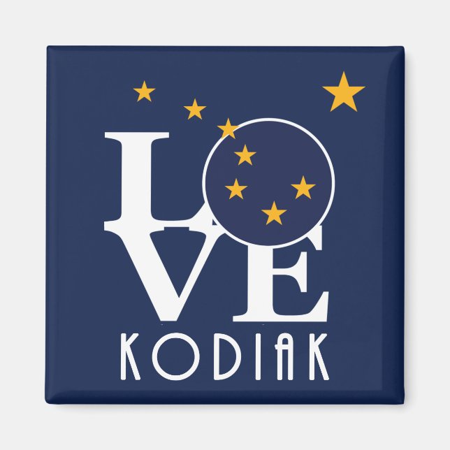 KÄRLEK Kodiak Alaska Magnet (Framsidan)