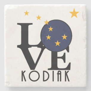 KÄRLEK Kodiak Alaska Stenunderlägg