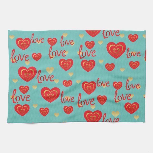kärlek kökshandduk (Horisontell)
