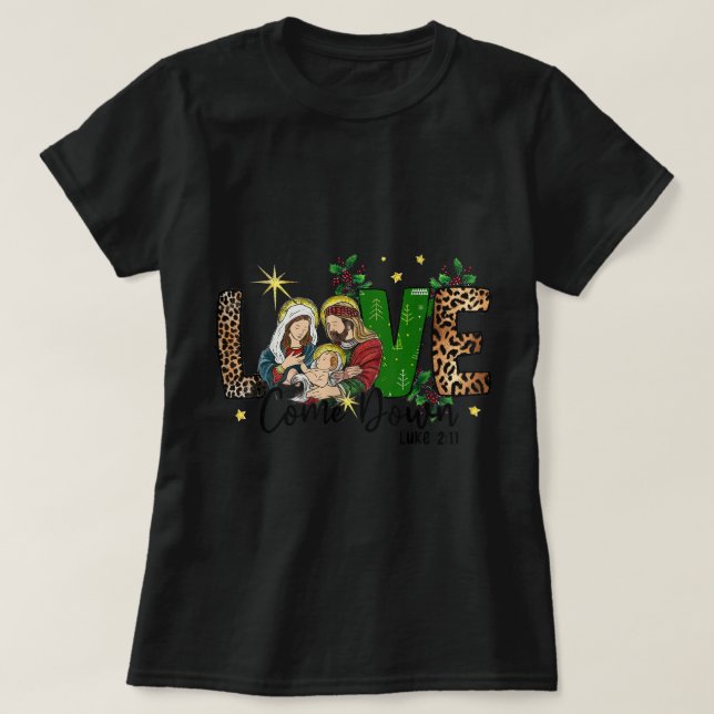Kärlek kom till kristendomsscenen i Christm T Shirt (Design framsida)