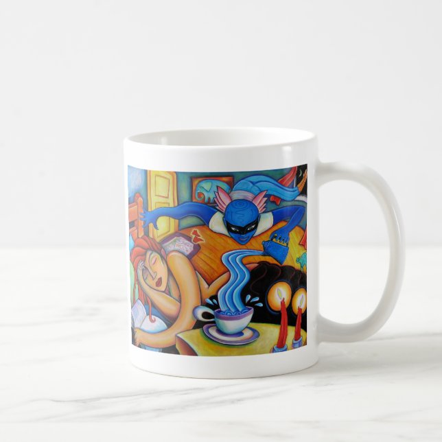Kärlek kommer a-troublin kaffemugg (Höger)