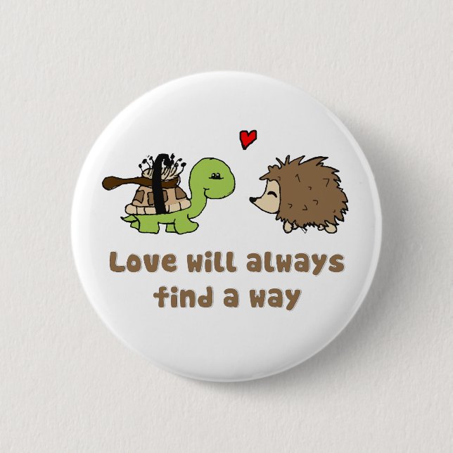 Kärlek kommer alltid att hitta en väg knapp (Framsida)