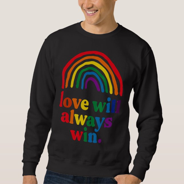 Kärlek kommer alltid att vinna Pridet Rainbow Kid  Lång Ärmad Tröja (Framsida)