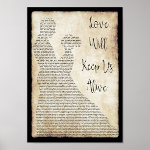 Kärlek kommer att Behålla oss Alive Sång Man Dam D Poster