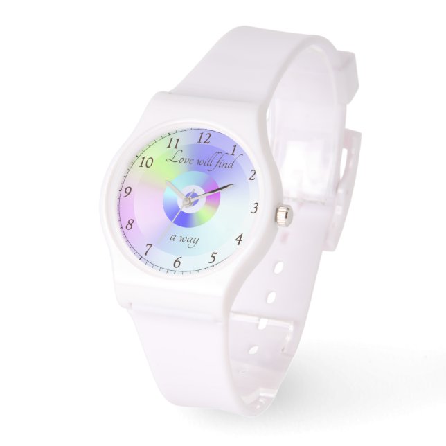 Kärlek kommer att hitta en väg med färgstark gradi armbandsur (Vinkel)