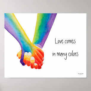 Kärlek kommer i många Färg Poster
