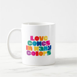 Kärlek kommer till många Färg. Kaffe Mugg