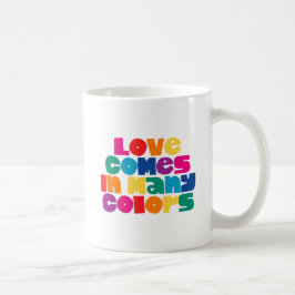 Kärlek kommer till många Färg. Kaffe Mugg