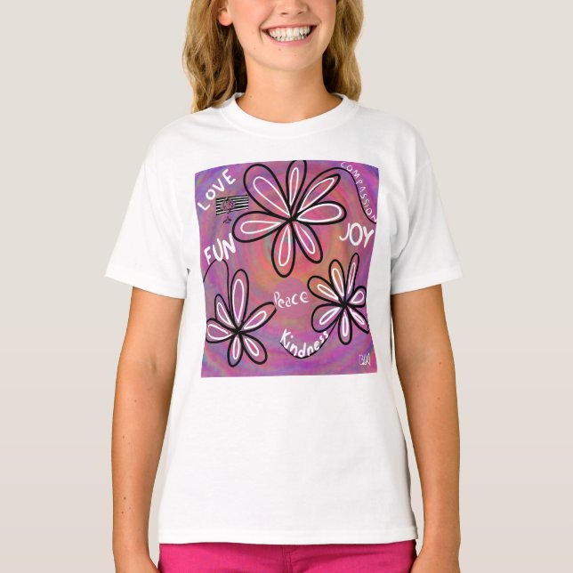 Kärlek-kompassionen, glädjen, fred för mänsklighet t shirt (Framsida)