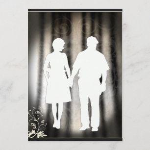 Kärlek kopplar ihop silhouetteförlovning- eller meddelande