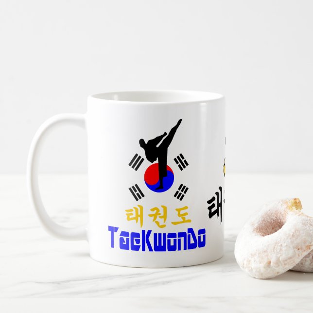 ❤ ☯ ✔ Kärlek koreansk martial Art-TaeKwonDo Classi Kaffemugg (Med munk)