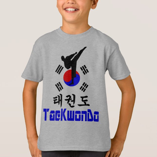 ❤ ☯ ✔ Kärlek koreansk martial Art-TaeKwonDo Crewna Tee (Framsida)