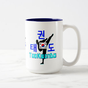 ❤ ☯ Kärlek koreansk martial Art-TaeKwonDo Tvåfärga Två-Tonad Mugg