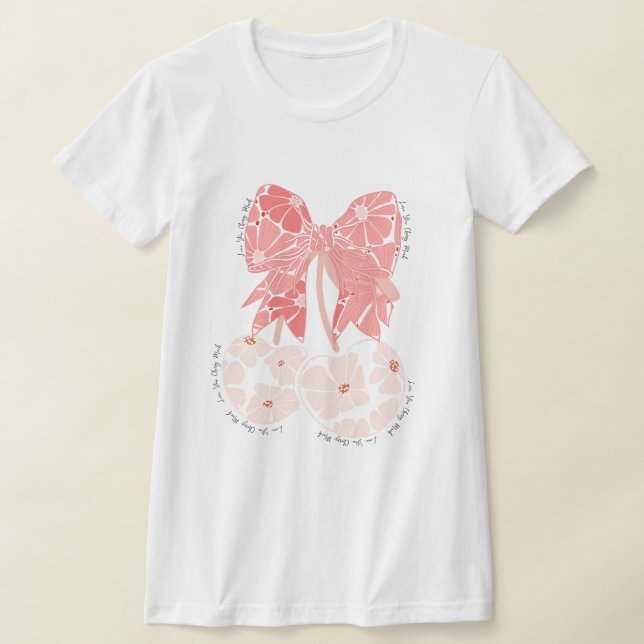 Kärlek körsbär mycket rolig frukt t shirt (Laydown)