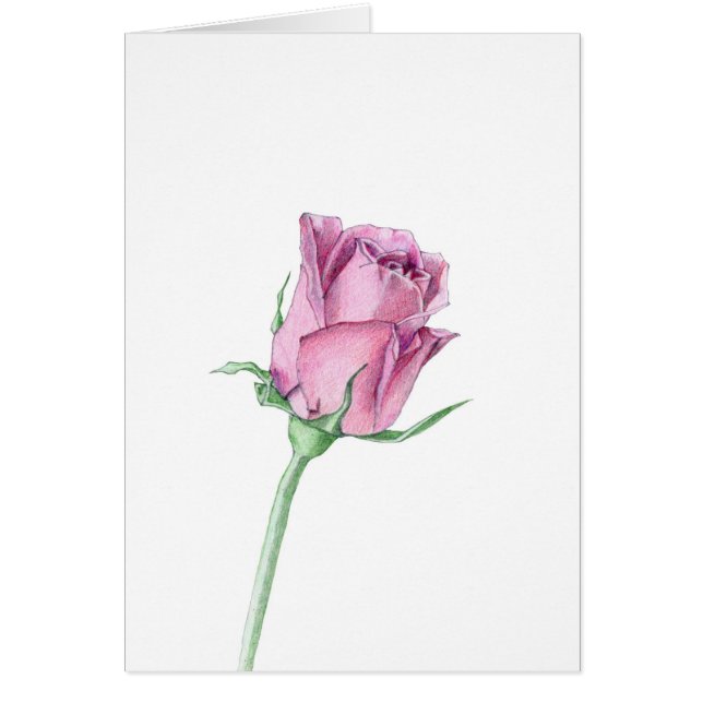 Kärlek-kort för Rosa ros Hälsningskort (Framsidan)