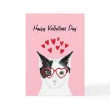 Kärlek-kort för svart och vit katt Valentines