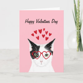 Kärlek-kort för svart och vit katt Valentines Helgkort