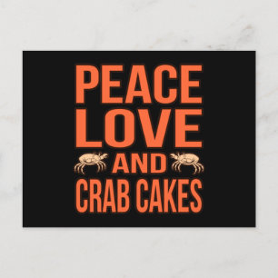 Kärlek krab Cakes Seafood Crabbing Lobster Sea Vykort