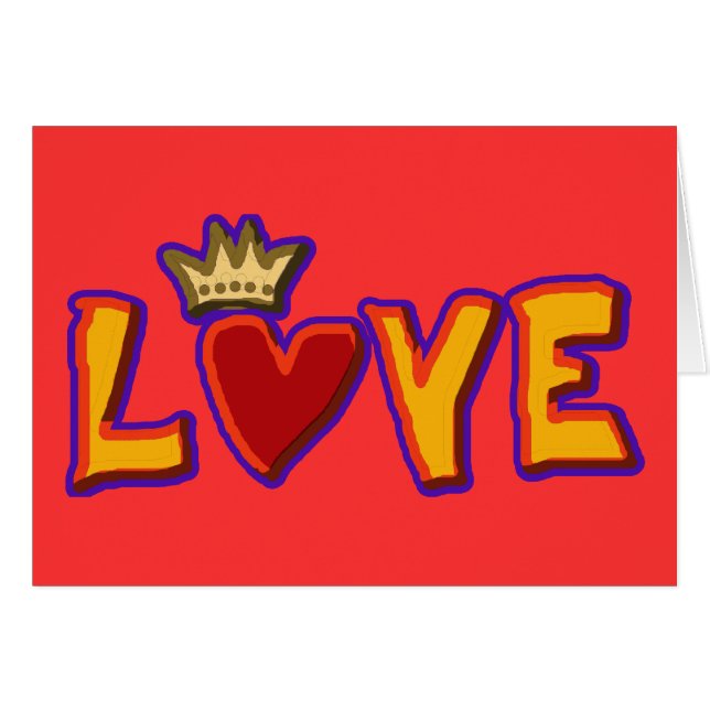 kärlek krona hälsningskort (Framsidan Horizontal)