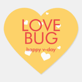Kärlek kryp Alla hjärtans dag, gultens hjärta Hjärtformat Klistermärke