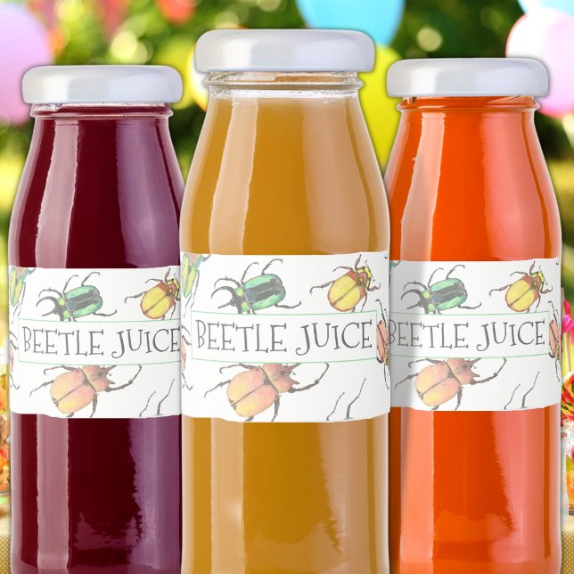 Kärlek Kryp Beetle Juice Party Vattenflaskor Etikett (Skapare uppladdad)
