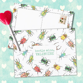 Kärlek Kryp Beetle Mine Valentine Vykort
