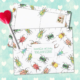 Kärlek Kryp Beetle Mine Valentine Vykort