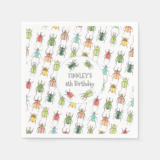 Kärlek Kryp Beetles Barns födelsedag Pappersservett (Framsidan)