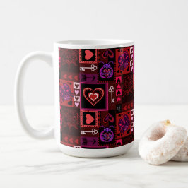 Kärlek Kryp & Cute Hearts Mönster Kaffemugg