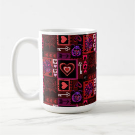 Kärlek Kryp & Cute Hearts Mönster Kaffemugg