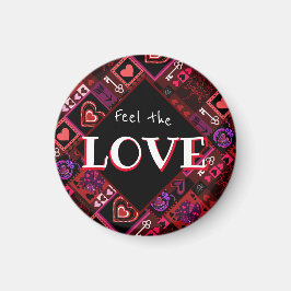 Kärlek Kryp & Cute Hearts Mönster Magnet