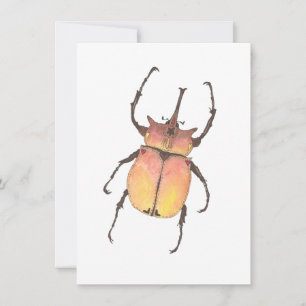 Kärlek Kryp Elephant Beetle Watercolor Valentine Anteckningskort