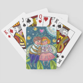 KÄRLEK KRYP, FIREFLIES & FULL MOON, CUTE VALENTINE CASINOKORT