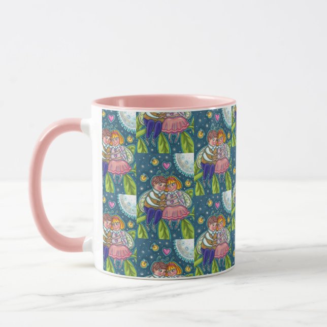 KÄRLEK KRYP, FIREFLIES & FULL MOON, CUTE VALENTINE MUGG (Vänster)