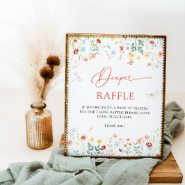 Kärlek Kryp Garden Wildblomkalare Raffle Poster