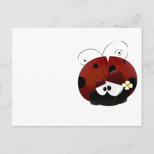 Kärlek Kryp Ladybug, Cute Tecknad Valentine Day Helg Vykort