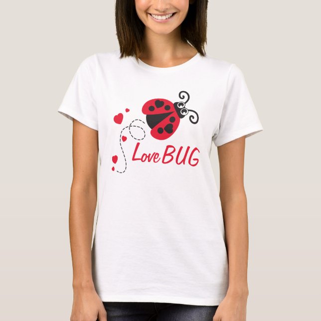 Kärlek kryp ladybug röd t-shirt (Framsida)